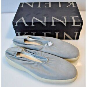 Anne Klein Loafer Womens 10 Grey Arctic Suede Ace Penny Slip On